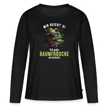 Rainette Baumfrösche Baumfrosch - T-shirt manches longues Premium bio Femme - noir - Devant - Julia (174cm)