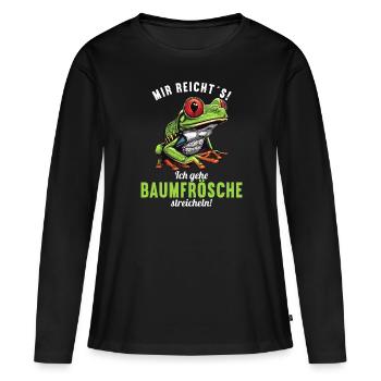Rainette Baumfrösche Baumfrosch - T-shirt manches longues Premium bio Femme - noir - Devant - Julia (174cm)