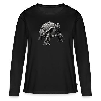 Tortues géantes Tortue géante - T-shirt manches longues Premium bio Femme - noir - Devant - Julia (174cm)