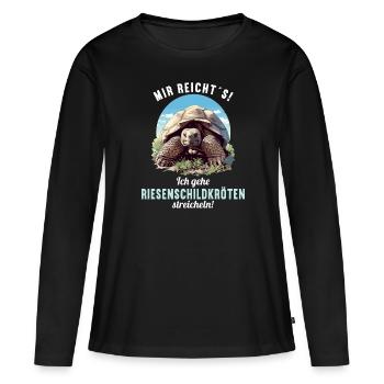 Tortues géantes Tortue géante - T-shirt manches longues Premium bio Femme - noir - Devant - Julia (174cm)