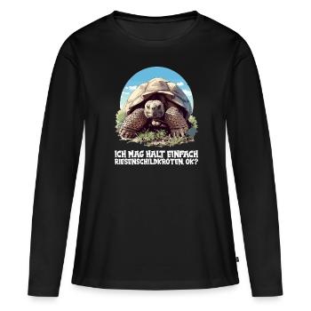 Tortues géantes Tortue géante - T-shirt manches longues Premium bio Femme - noir - Devant - Julia (174cm)