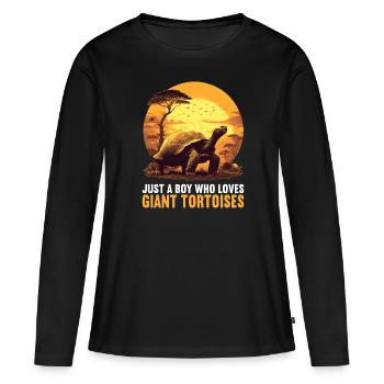 Tortues géantes Tortue géante - T-shirt manches longues Premium bio Femme - noir - Devant - Julia (174cm)