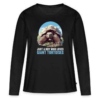 Tortues géantes Tortue géante - T-shirt manches longues Premium bio Femme - noir - Devant - Julia (174cm)