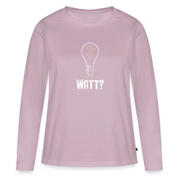 Elektriker: WATT? Humor und Handwerk vereint - Frauen Premium Bio Langarmshirt - Altrosa - Vorne - Julia (174cm)