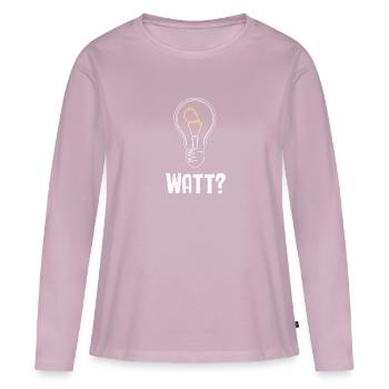 Elektriker: WATT? Humor und Handwerk vereint - Frauen Premium Bio Langarmshirt - Altrosa - Vorne - Julia (174cm)