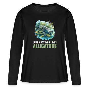 Alligatoren Alligator - Women's Premium Organic Long Sleeve Shirt - black - Front - Julia (174cm)