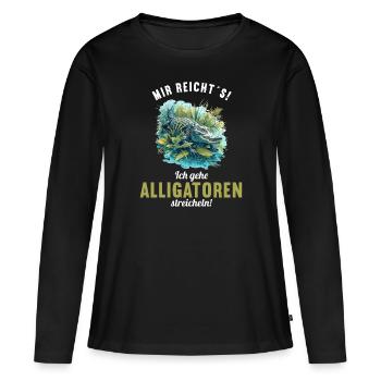 Alligatoren Alligator - Women's Premium Organic Long Sleeve Shirt - black - Front - Julia (174cm)