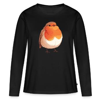 Robin Rotkehlchen - T-shirt manches longues Premium bio Femme - noir - Devant - Julia (174cm)