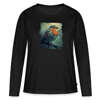 Robin Rotkehlchen - T-shirt manches longues Premium bio Femme - noir - Devant - Julia (174cm)