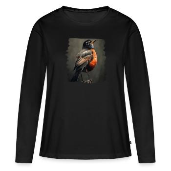 Robin Rotkehlchen - T-shirt manches longues Premium bio Femme - noir - Devant - Julia (174cm)