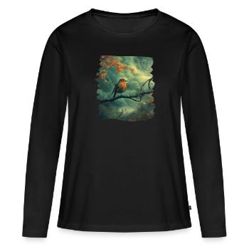 Robin Rotkehlchen - T-shirt manches longues Premium bio Femme - noir - Devant - Julia (174cm)