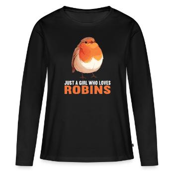 Robin Rotkehlchen - T-shirt manches longues Premium bio Femme - noir - Devant - Julia (174cm)