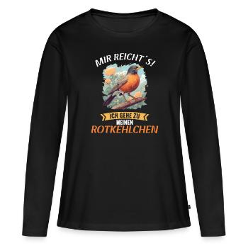Robin Rotkehlchen - T-shirt manches longues Premium bio Femme - noir - Devant - Julia (174cm)
