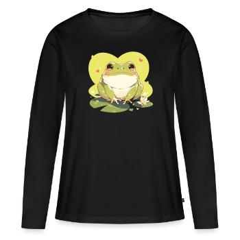 Crapaud crapaud crapaud - T-shirt manches longues Premium bio Femme - noir - Devant - Julia (174cm)