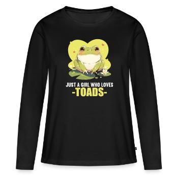 Crapaud crapaud crapaud - T-shirt manches longues Premium bio Femme - noir - Devant - Julia (174cm)