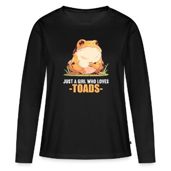 Crapaud crapaud crapaud - T-shirt manches longues Premium bio Femme - noir - Devant - Julia (174cm)