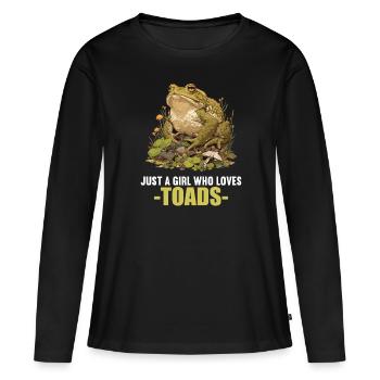 Crapaud crapaud crapaud - T-shirt manches longues Premium bio Femme - noir - Devant - Julia (174cm)