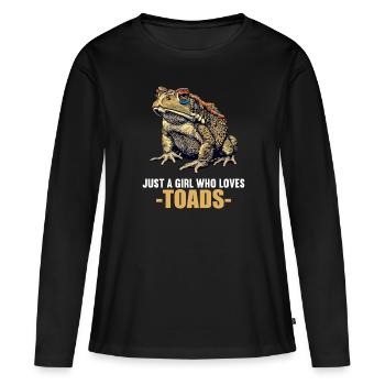 Crapaud crapaud crapaud - T-shirt manches longues Premium bio Femme - noir - Devant - Julia (174cm)