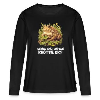 Crapaud crapaud crapaud - T-shirt manches longues Premium bio Femme - noir - Devant - Julia (174cm)
