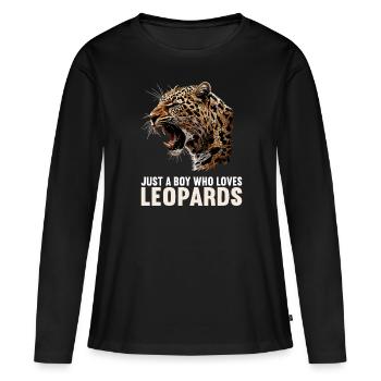 Léopard léopard - T-shirt manches longues Premium bio Femme - noir - Devant - Julia (174cm)