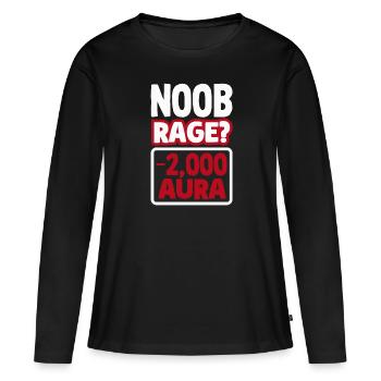 Noob Rage ? -Aura de 2000 - T-shirt manches longues Premium bio Femme - noir - Devant - Julia (174cm)