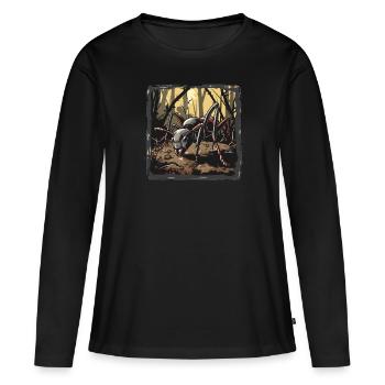 Fourmis fourmis - T-shirt manches longues Premium bio Femme - noir - Devant - Julia (174cm)