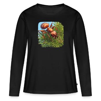 Fourmis fourmis - T-shirt manches longues Premium bio Femme - noir - Devant - Julia (174cm)
