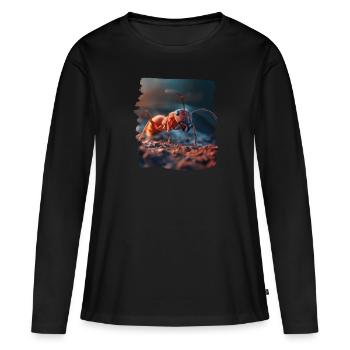 Fourmis fourmis - T-shirt manches longues Premium bio Femme - noir - Devant - Julia (174cm)