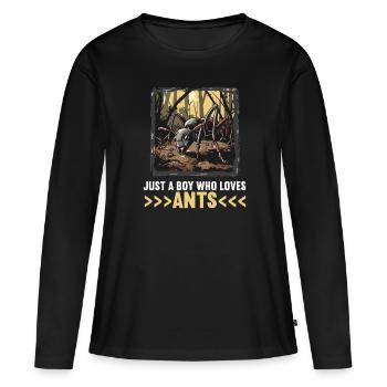 Fourmis fourmis - T-shirt manches longues Premium bio Femme - noir - Devant - Julia (174cm)
