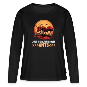 Fourmis fourmis - T-shirt manches longues Premium bio Femme - noir - Devant - Julia (174cm)