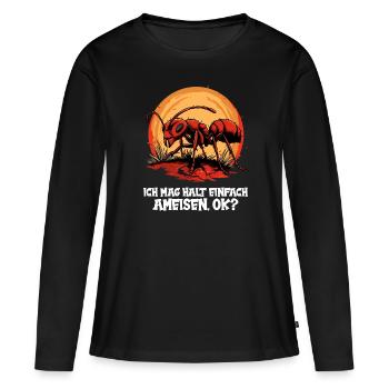 Fourmis fourmis - T-shirt manches longues Premium bio Femme - noir - Devant - Julia (174cm)
