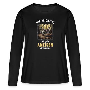 Fourmis fourmis - T-shirt manches longues Premium bio Femme - noir - Devant - Julia (174cm)
