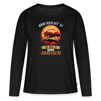 Fourmis fourmis - T-shirt manches longues Premium bio Femme - noir - Devant - Julia (174cm)
