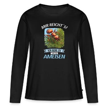 Fourmis fourmis - T-shirt manches longues Premium bio Femme - noir - Devant - Julia (174cm)