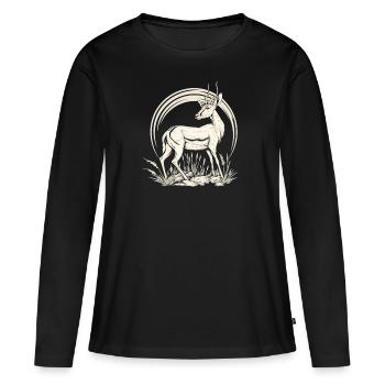 Antilope antilope antilope ouverte - T-shirt manches longues Premium bio Femme - noir - Devant - Julia (174cm)