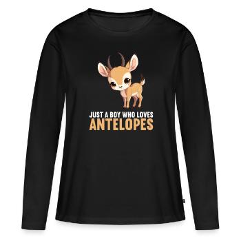 Antilope antilope antilope ouverte - T-shirt manches longues Premium bio Femme - noir - Devant - Julia (174cm)
