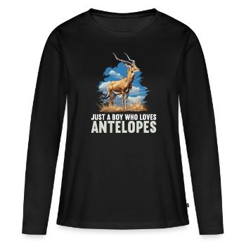 Antilope antilope antilope ouverte - T-shirt manches longues Premium bio Femme - noir - Devant - Julia (174cm)