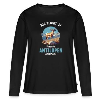 Antilope antilope antilope ouverte - T-shirt manches longues Premium bio Femme - noir - Devant - Julia (174cm)