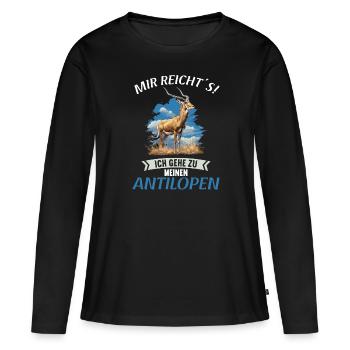 Antilope antilope antilope ouverte - T-shirt manches longues Premium bio Femme - noir - Devant - Julia (174cm)
