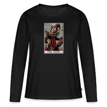 Tarot Cards Tarot Card The Fool The Fool - Women's Premium Organic Long Sleeve Shirt - black - Front - Julia (174cm)