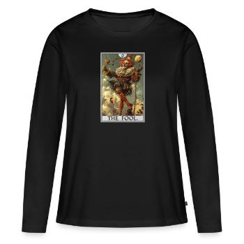 Tarot Cards Tarot Card The Fool The Fool - Women's Premium Organic Long Sleeve Shirt - black - Front - Julia (174cm)