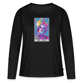Tarot Cards Tarot Card The Fool The Fool - Women's Premium Organic Long Sleeve Shirt - black - Front - Julia (174cm)