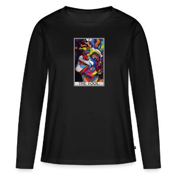 Tarot Cards Tarot Card The Fool The Fool - Women's Premium Organic Long Sleeve Shirt - black - Front - Julia (174cm)
