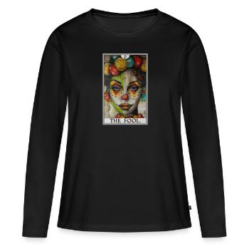 Tarot Cards Tarot Card The Fool The Fool - Women's Premium Organic Long Sleeve Shirt - black - Front - Julia (174cm)