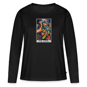 Tarot Cards Tarot Card The Fool The Fool - Women's Premium Organic Long Sleeve Shirt - black - Front - Julia (174cm)