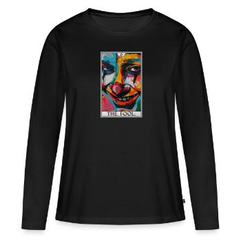 Tarot Cards Tarot Card The Fool The Fool - Women's Premium Organic Long Sleeve Shirt - black - Front - Julia (174cm)