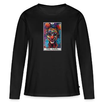 Tarot Cards Tarot Card The Fool The Fool - Women's Premium Organic Long Sleeve Shirt - black - Front - Julia (174cm)