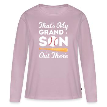 Baseball Grandma That's My Grandson Out There - Women's Premium Organic Long Sleeve Shirt - dusky pink - Front - Julia (174cm)