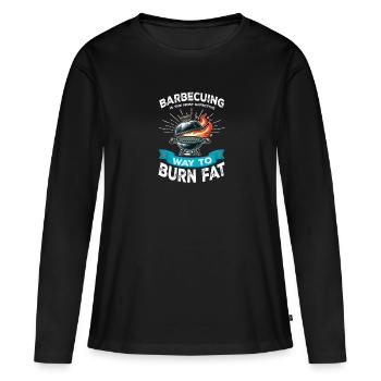 Griller Brûler les graisses - T-shirt manches longues Premium bio Femme - noir - Devant - Julia (174cm)