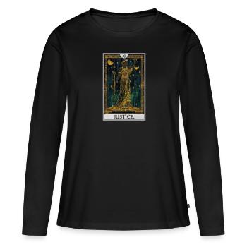 Cartes de tarot Carte de tarot Justice Justice - T-shirt manches longues Premium bio Femme - noir - Devant - Julia (174cm)